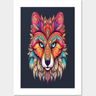 Wolf Mandala Animal Ilustration Posters and Art